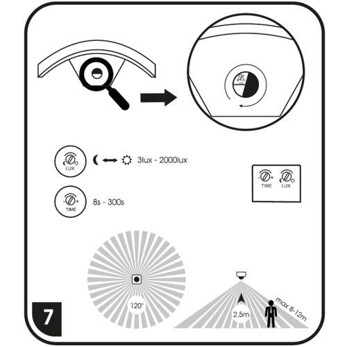 Ecolite Z1107/PIR-CR - LED Spolja&amp;scaron;nje svetlo sa senzorom STYL LED/8W/230V IP44 Slike