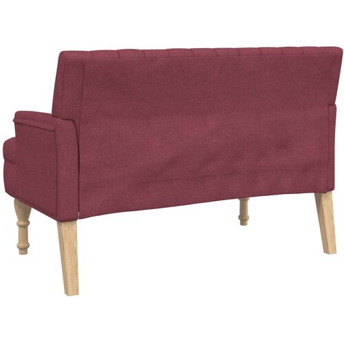  Klupa s jastucima boja vina 113 x 64,5 x 75,5 cm od tkanine Slike