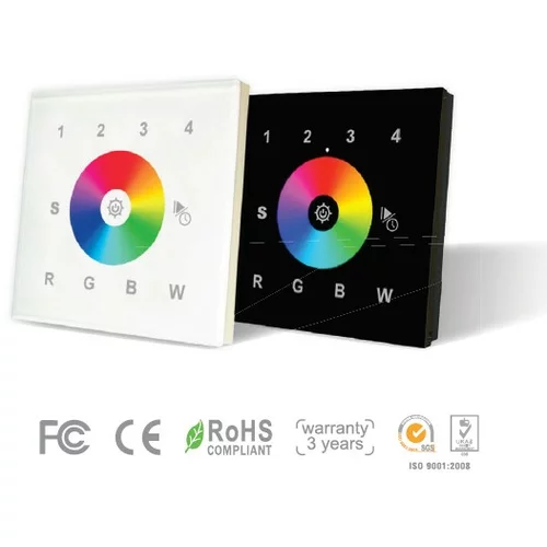  RF wireless wall mounted RGB/W controller LC 2820 (Black & White) LED upravljanja