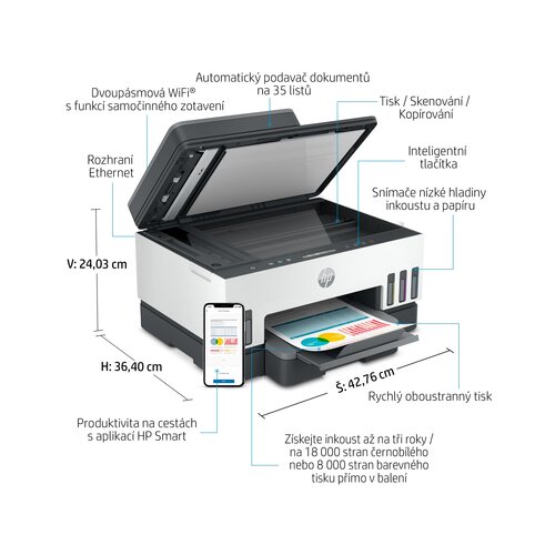 HP Inkjet &amp;scaron;tampač MFP Smart Tank 750 Slike