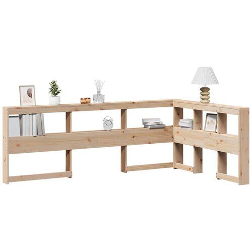 vidaXL Knjižnica vzglavje L-oblike 120 cm trdna borovina Cene