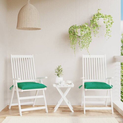 VidaXL Jastuci za stolice 2 kom zeleni 40 x 40 x 7 cm tkanina Oxford Slike