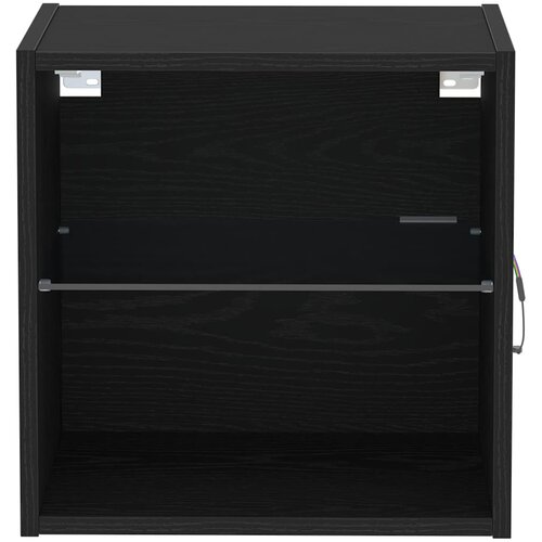  Floating Shelf with LED Light s policom Crna 40 x 28,5 x 40 cm Slike