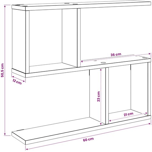  Polica na zidu Staro drvo 60 x 12 x 50,5 cm Konstruirano drvo Slike