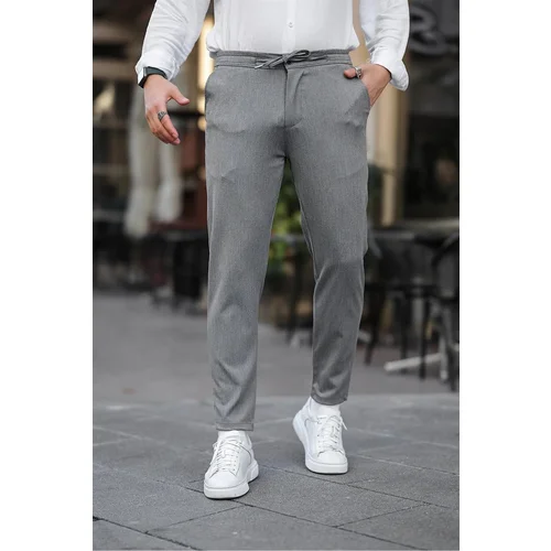 Dewberry 34958 Slimfit Jogger Seasonal Mens Trousers-GREY