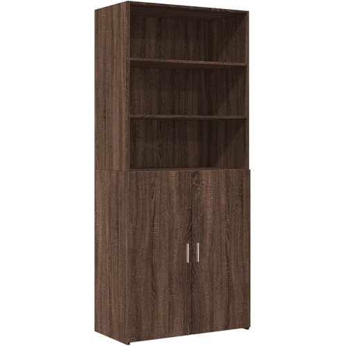 Maison Chic Visoka omara - Komoda - Predalnik rjavi hrast 80x42,5x185 cm inženirski les, (21718702) Slike