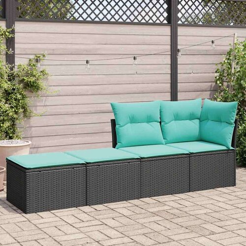  2-dijelni set vrtnih sofa s jastucima crni od poliratana bagrem Slike
