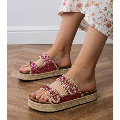 D/CEO Pink espadrille sandals with buckles Induri Cene