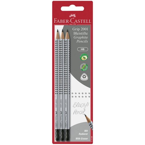 Faber-Castell grafitni svinčnik Grip z radirko, HB, 3 kosi Cene