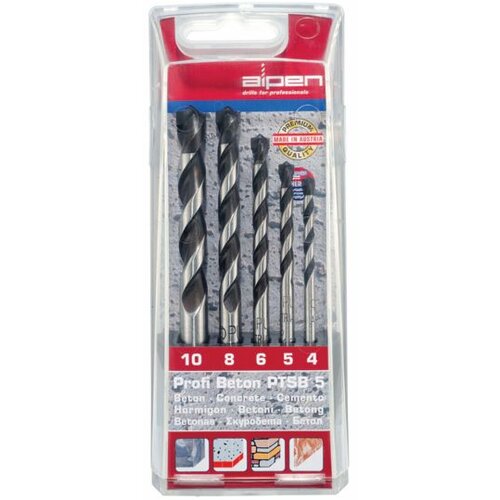 ALPEN Set svrdla za beton (5 -dij., 4 mm - 10 mm) Slike