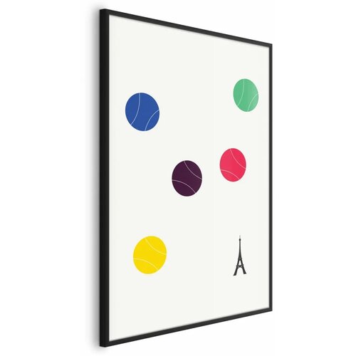  Plakat - Eiffel Tower and Colorful Tennis Balls 21x30 Crni okvir Cene