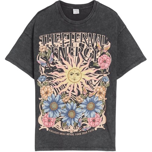 Bershka Majica svijetloplava / žuta / grafit siva / roza Slike