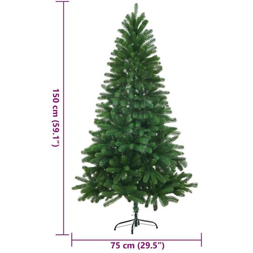  Umjetno božićno drvce s realističnim iglicama 150 cm zeleno Slike