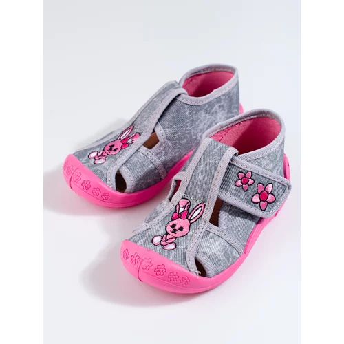 SHELOVET Gray-pink slippers for a girl
