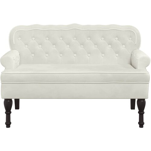  Klupa s naslonom krem 119,5 x 64,5 x 75 cm bar&amp;scaron;unasta Slike