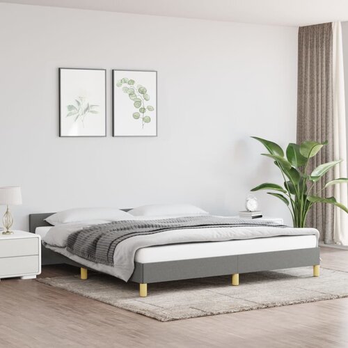VidaXL okvir za krevet s uzglavljem tamnosivi 180 x 200 cm od tkanine Slike