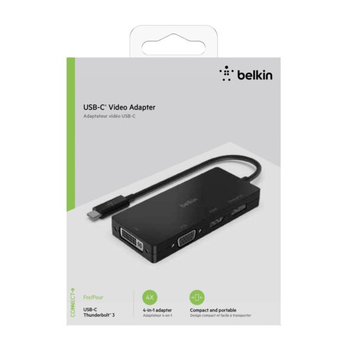 Belkin Video adapter USB-C na HDMI / VGA / DVI / DisplayPort 4K 60Hz, Črna, (5000276909) Cene