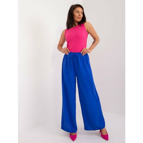 Fashion Hunters Cobalt blue palazzo trousers with a hint of viscose Slike