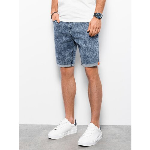 Ombre Men's denim marbled shorts - blue Slike