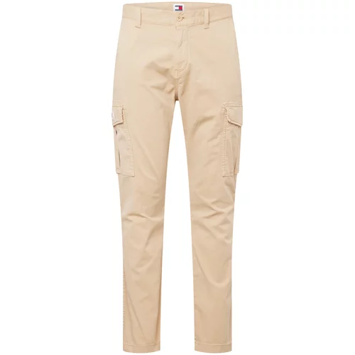 Tommy Jeans Cargo hlače 'AUSTIN' svijetlobež / mornarsko plava / karmin crvena / bijela