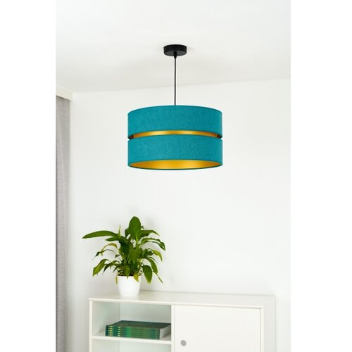  Duolla - Luster na sajli DUO 1xE27/15W/230V prečnik 40 cm tirkizna/zlatna Slike