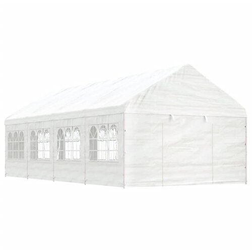 vidaXL Paviljon s streho bel 8,92x4,08x3,22 m polietilen Cene
