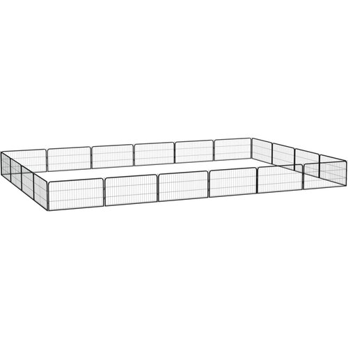 vidaXL pasja ograda z 20 paneli črna 100x50 cm prašno barvano jeklo Cene