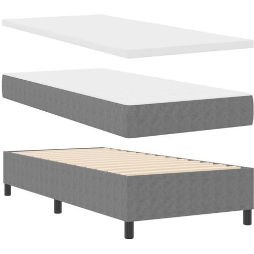  Krevetna platforma s madracem Svijetlo siva 90x200 cm Kordurovinska tkanina Slike
