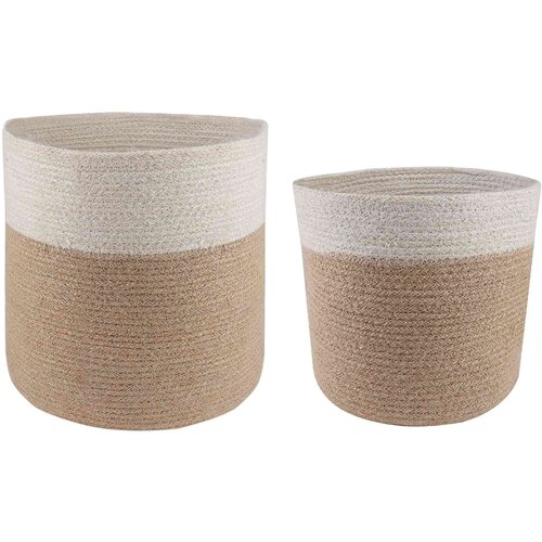  Set saksija za biljke 2 pcs Prirodna i bijela Ø 28 x 28 cm Cene