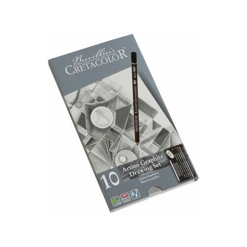  Umjetnički kpl Cretacolor artino graphite 10/1 (monolitni grafit, crni pastel, olovke, gumica&amp;hellip;) Slike