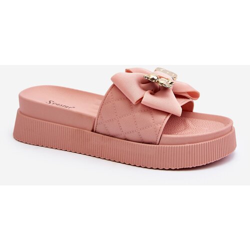 Boto Women's Slippers with Bow and Teddy Bear Pink Katterina Cene