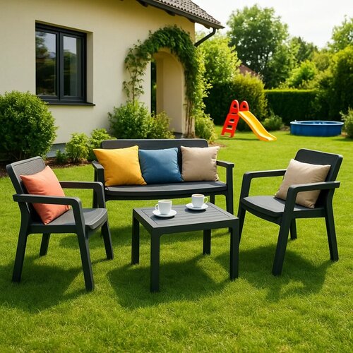 Keter Baštenski set Emilly Patio bez jastuka, grafit CU 246589 Cene