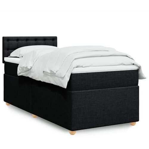 vidaXL Box spring postelja z vzmetnico črna 80x200 cm blago Cene