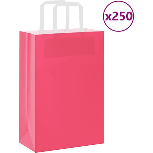  Papirnate vrećice 250 kom s ručkama ružičaste 21x11x31 cm Cijene