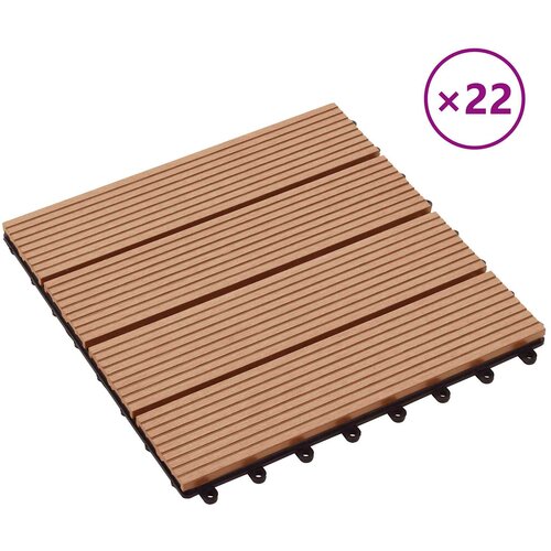  Pločice za decking 22 pcs Tikovina 30 x 30 cm Slike