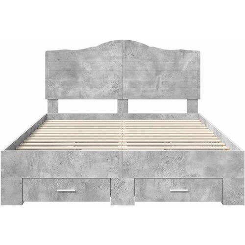  Krevetna konstrukcija s ladicama Betonski sivi 140 x 190 cm Slike