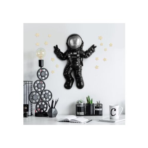 Wallity Zidna dekoracija Cosmonaut 4, 35cmx47cmx10cm, Crna Slike
