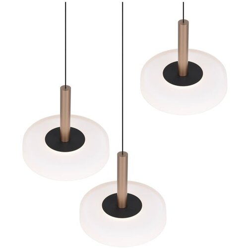  Črno-bela in zlata LED zatemnitvena viseča svetilka s steklenim senčilom &amp;oslash; 35 cm Celeste &amp;ndash; Slike