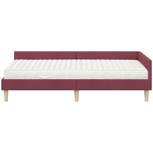  Kutni krevetni okvir s madracem Ostalo 2 pcs Siva tkanina Slike