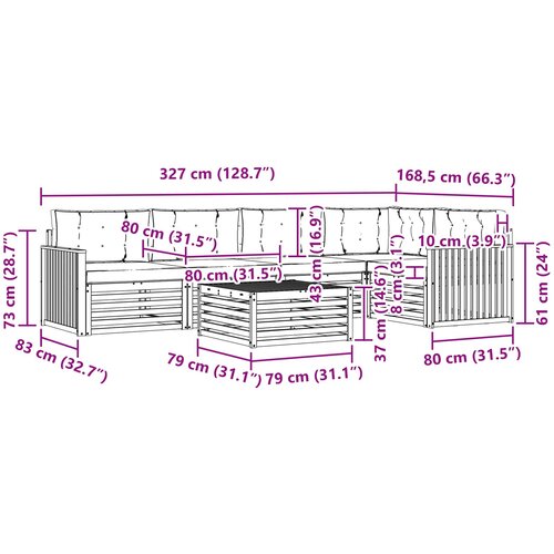  Set vanjskih sofa 6 kom. Prirodna i antracit Slike