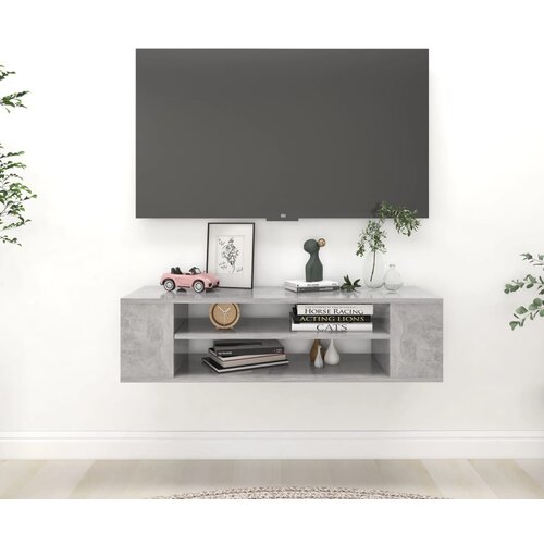 VidaXL Viseča TV omarica betonsko siva 100x30x26,5 cm iverna plo&amp;scaron;ča Slike