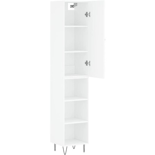  Visoka komoda bijeli 34,5x34x180 cm od konstruiranog drva Slike