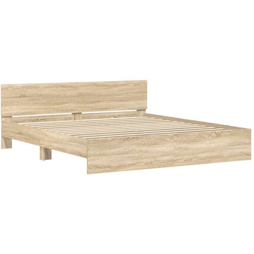 VidaXL Okvir kreveta s uzglavljem s uzglavljem Sonoma 193 x 203 cm - Hrast sonoma 193 x 203 cm Slike