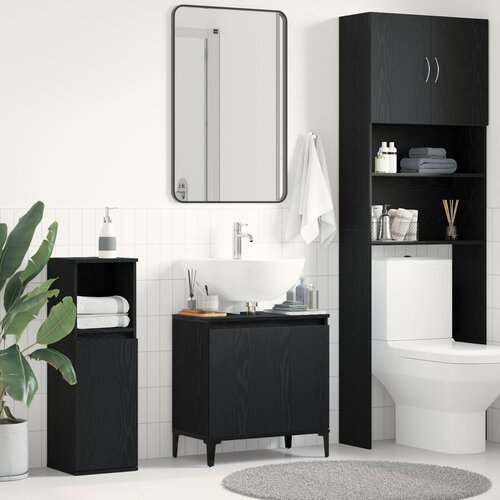 VidaXL Kupaonski ormar Crni hrast Konstruirano drvo 58 x 33 x 50 cm Slike