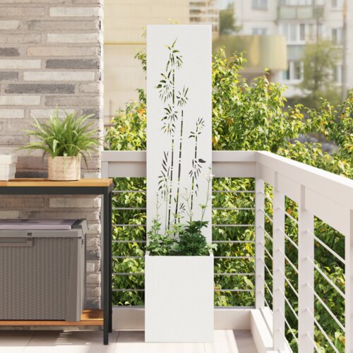 vidaXL Vrtni Sadič s Dekorativnom Pločom Bijelo 32 x 140 cm Cijene