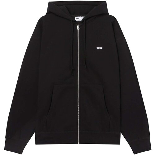Obey Flis Established Works Bold Zip Hood Ii Fleece Črna Slike