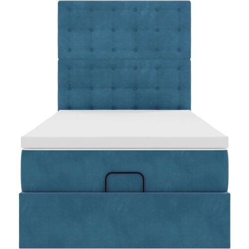 VidaXL Okvir kreveta s madracima tamnoplavi 90x190cm bar&amp;scaron;unasti Slike