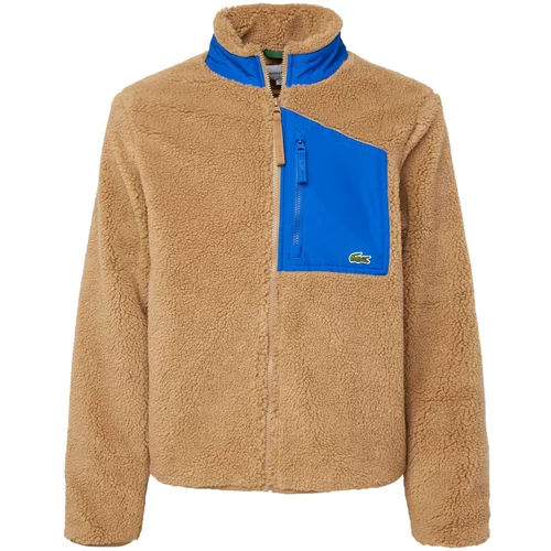 Lacoste Flis jakna plava / svijetlosmeđa