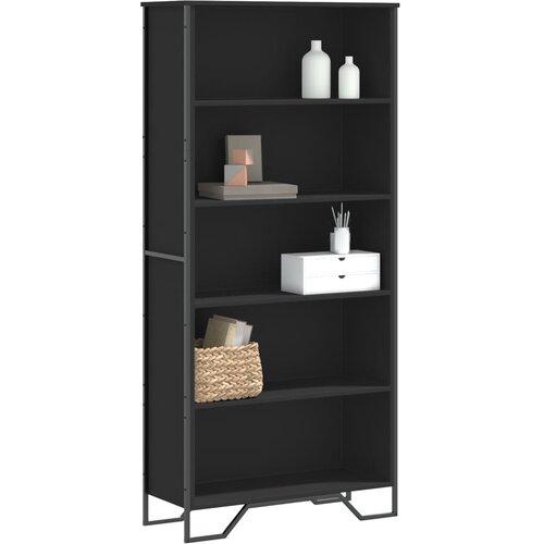  za knjige crni 80x31x169 cm od konstruiranog drva Slike