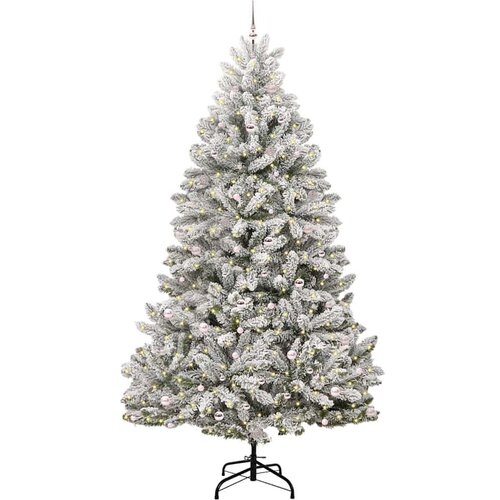 VidaXL Umjetno božićno drvce Zelena i bijela 300 cm PVC i metal Slike